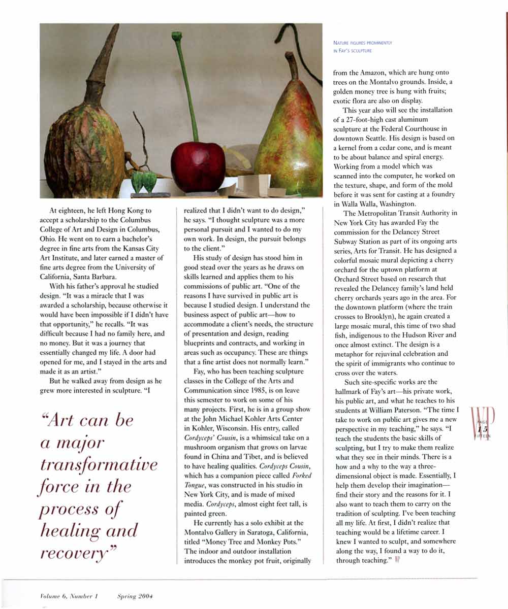 Ming Fay: Nature, Symbol, and Myth Inspire Public Art, article, pg 4