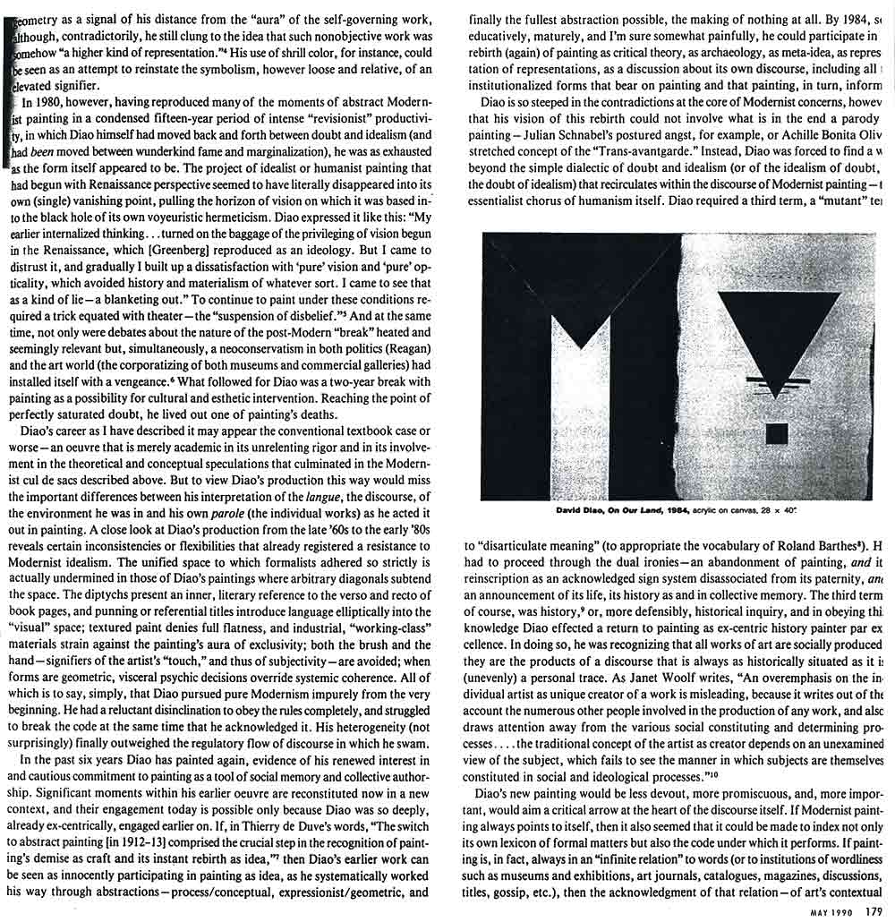 Modernism's Many Lives: David Diao, article, pg 2