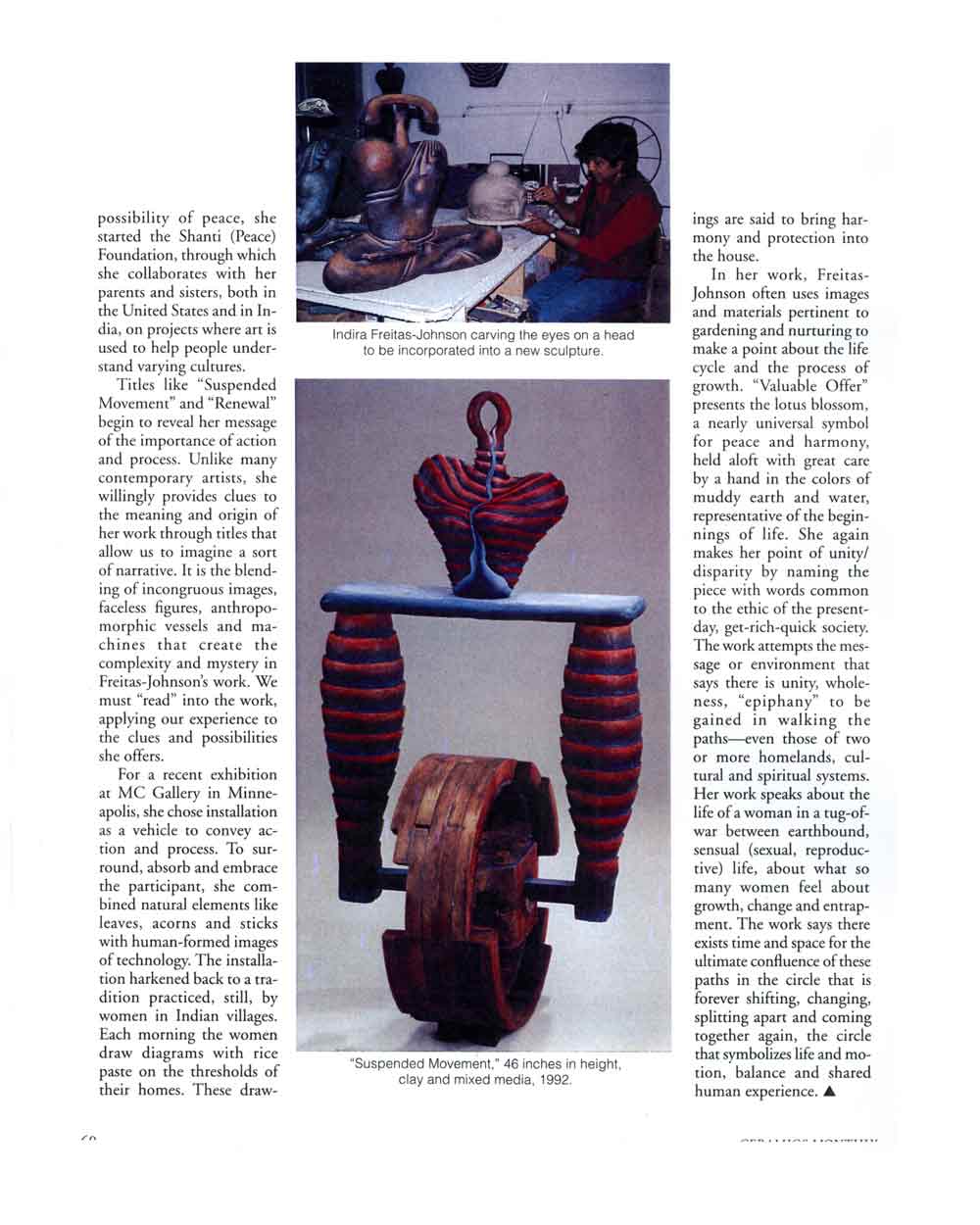 Valuable Offerings: The Ceramic Sculpture of Indira Freitas-Johnson, article, pg 3