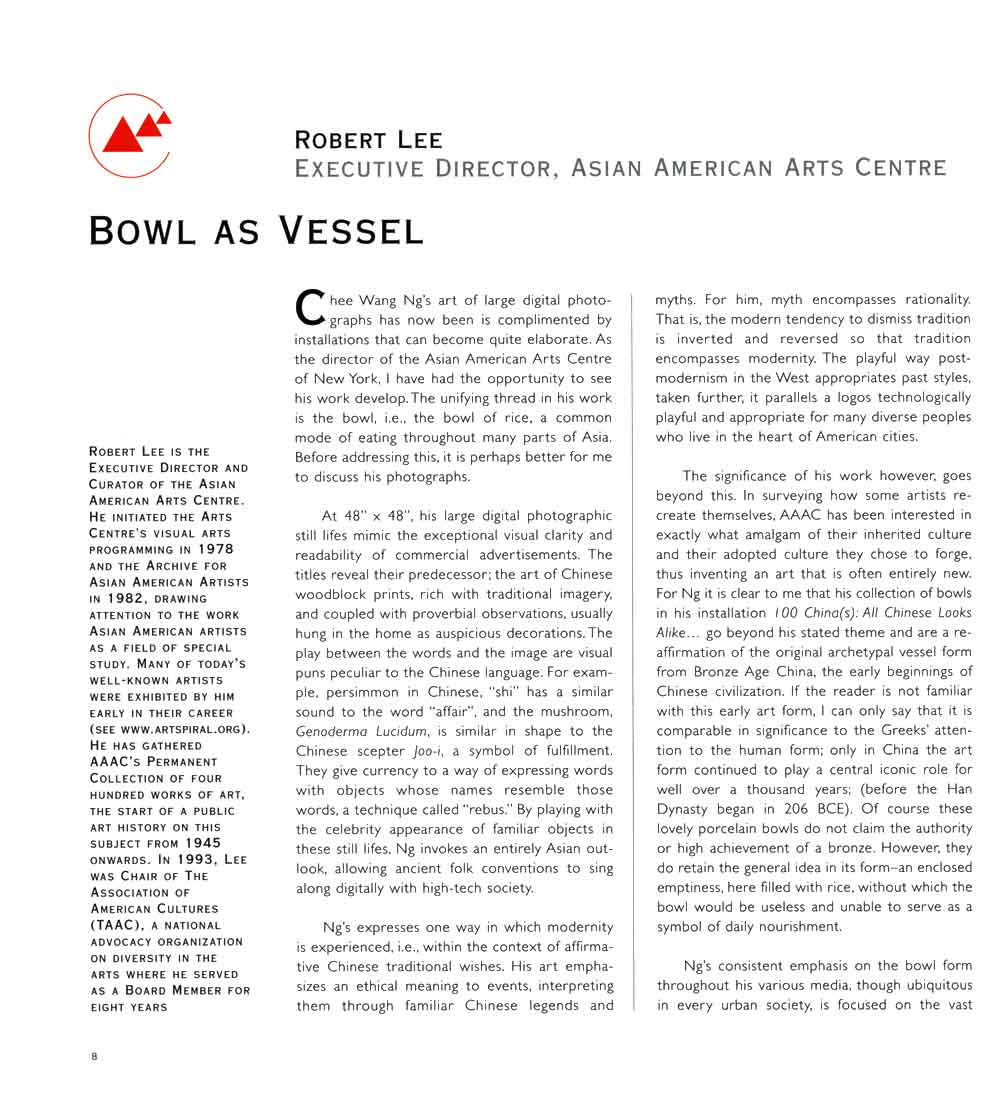 Bowl as Vessel by Robert Lee, catalog, pg 1