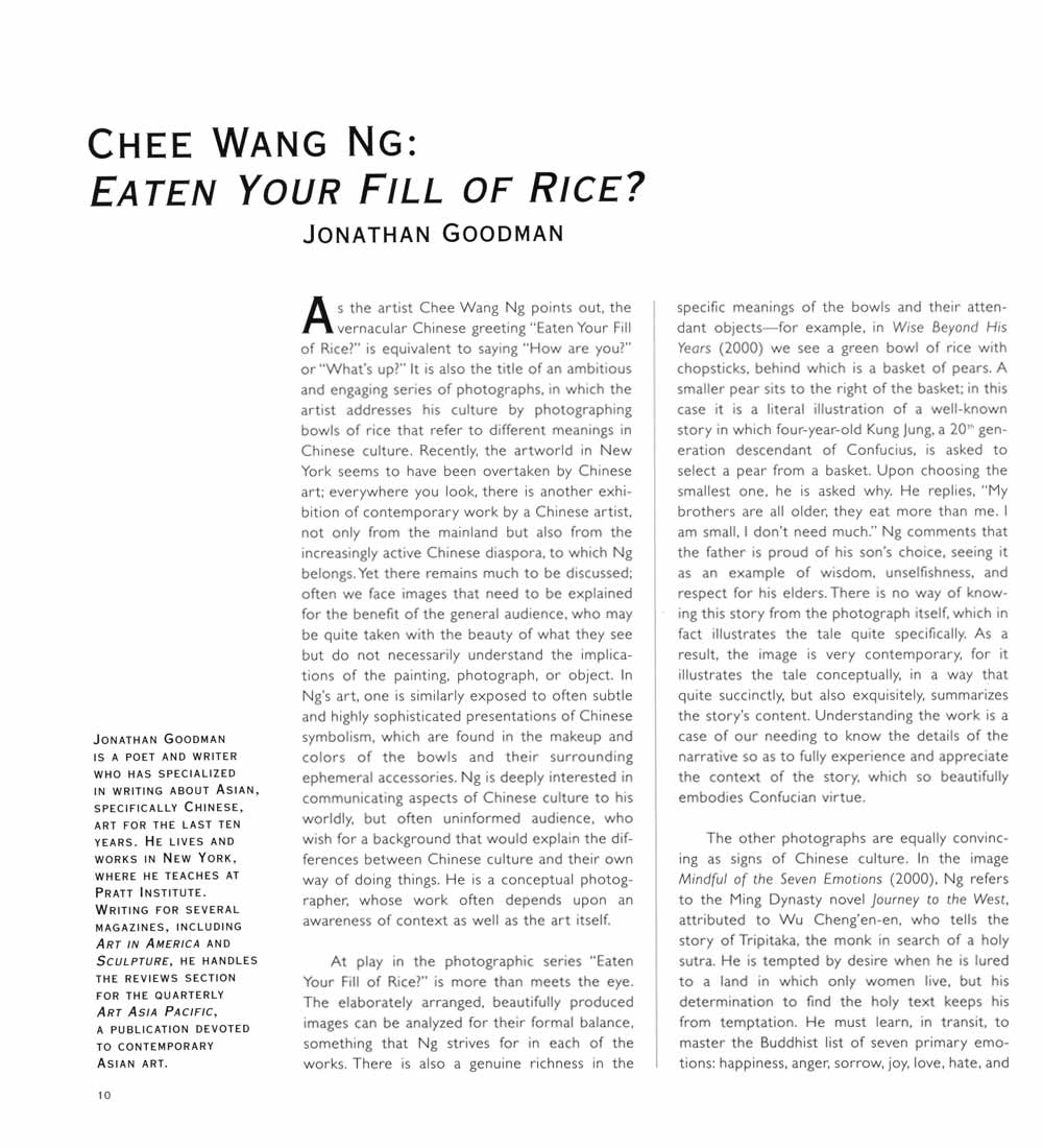 Chee Wang Ng: Eaten Your Fill of Rice?, essay, pg 1