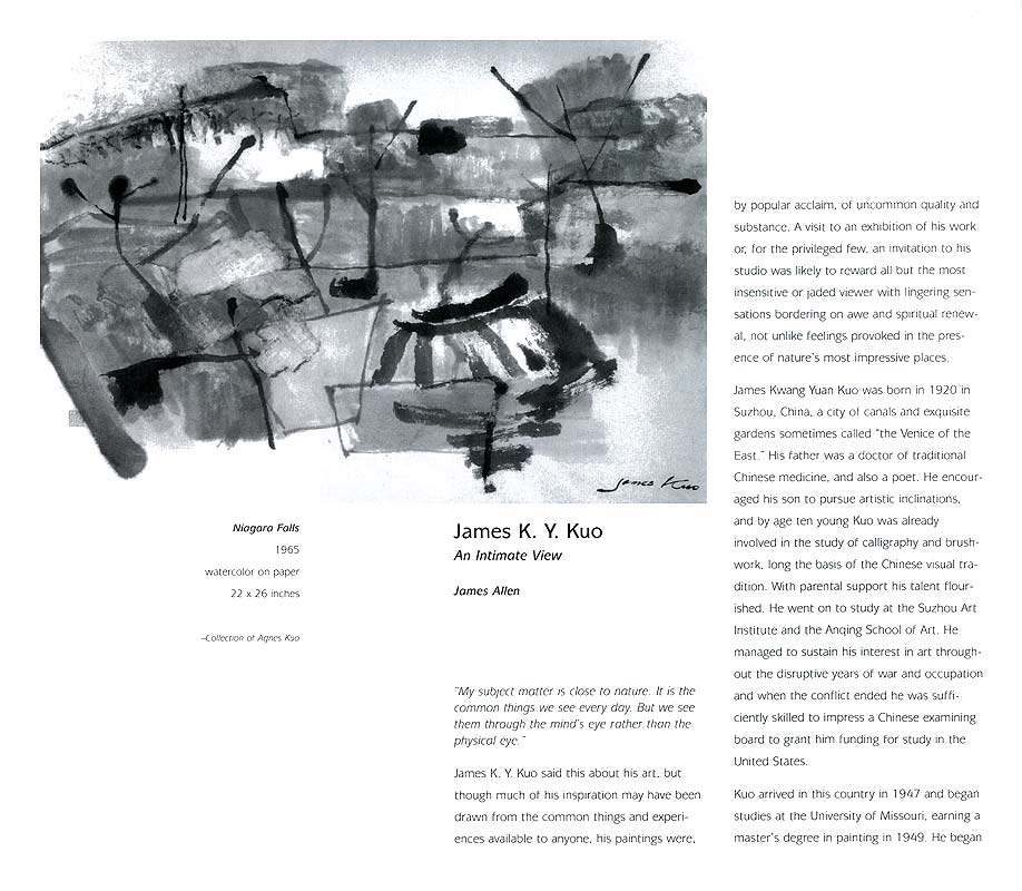 James K. Y. Kuo: An Intimate View, essay, pg 1