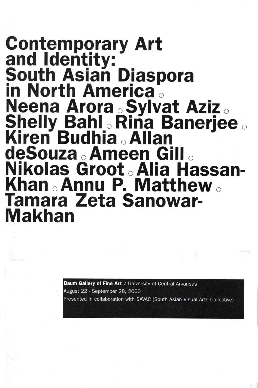 South Asian Diaspora brochure, pg 1