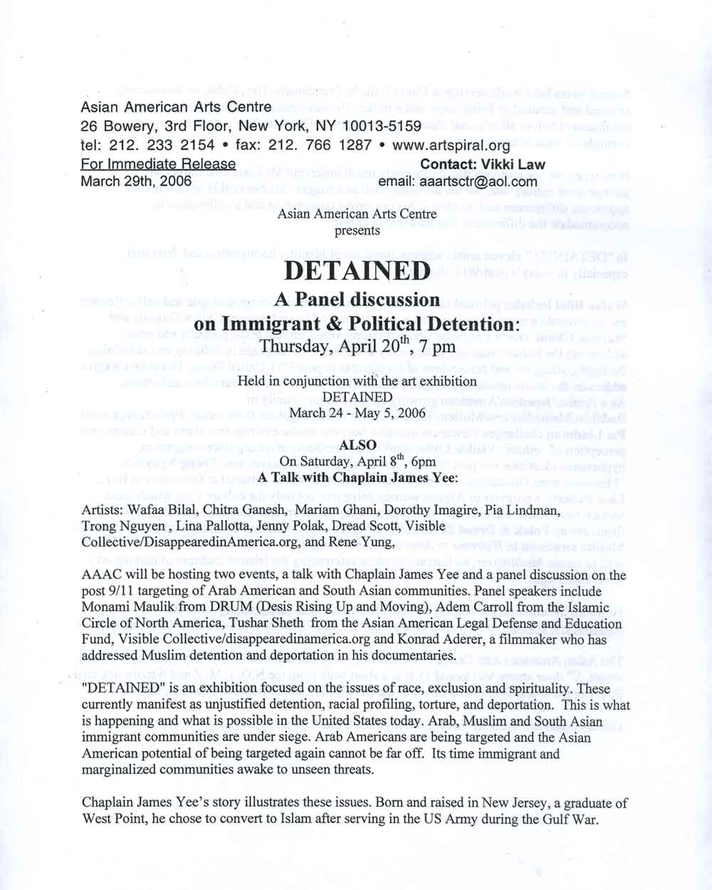 Detained, press release, pg 1
