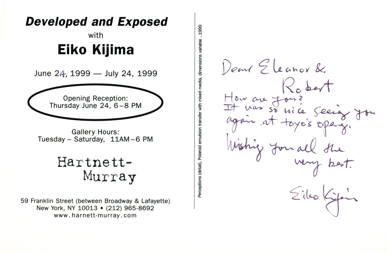 Developed and Exposed with Eiko Kijima, postcard, pg 2