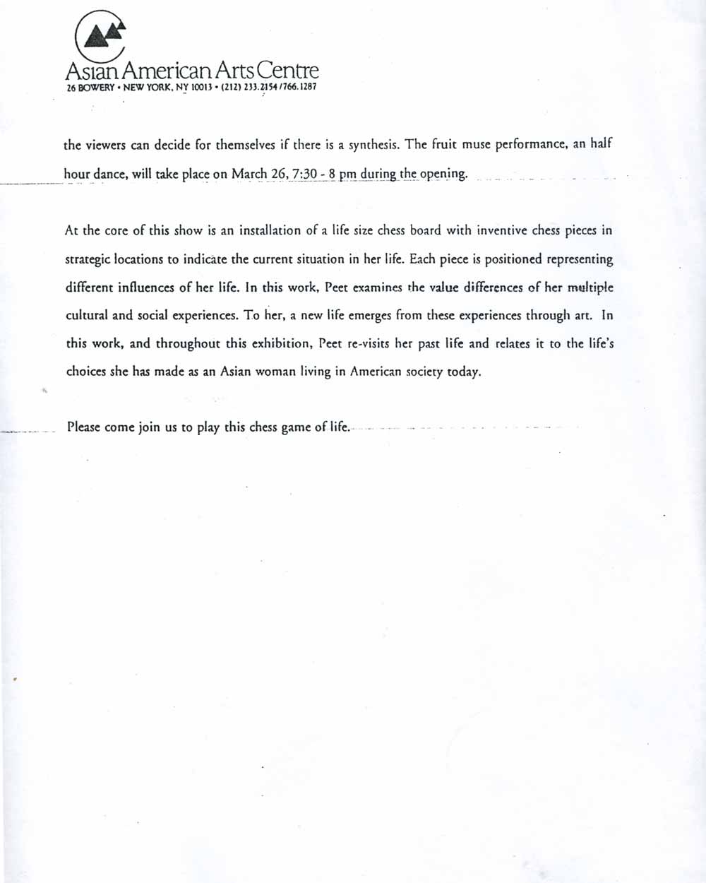 Yin Peet, press release, pg 2