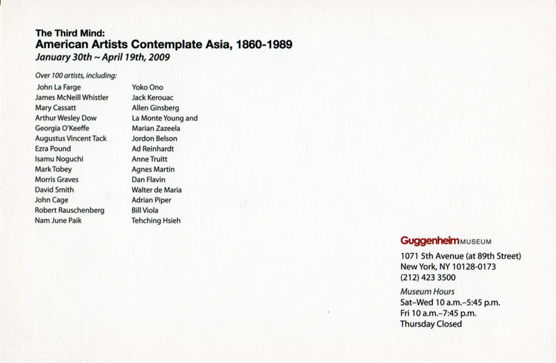 Guggenheim Postcard: One Year Performance 1980-1981