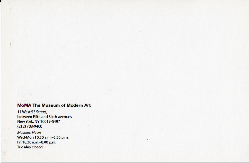 MoMA One Year Performance Postcard