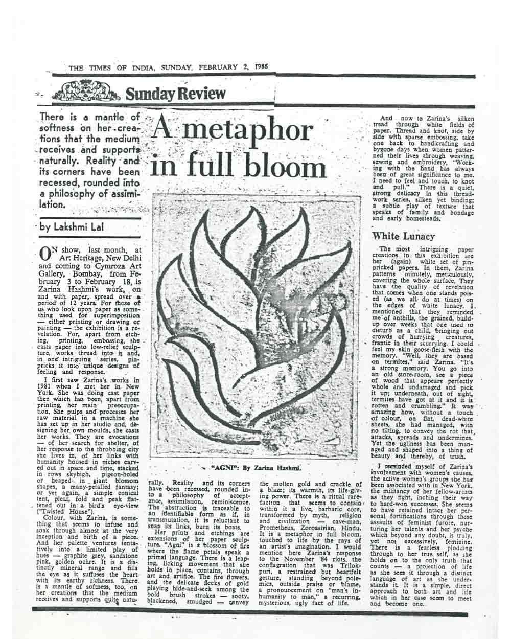 Article, A metaphor in Full Bloom
