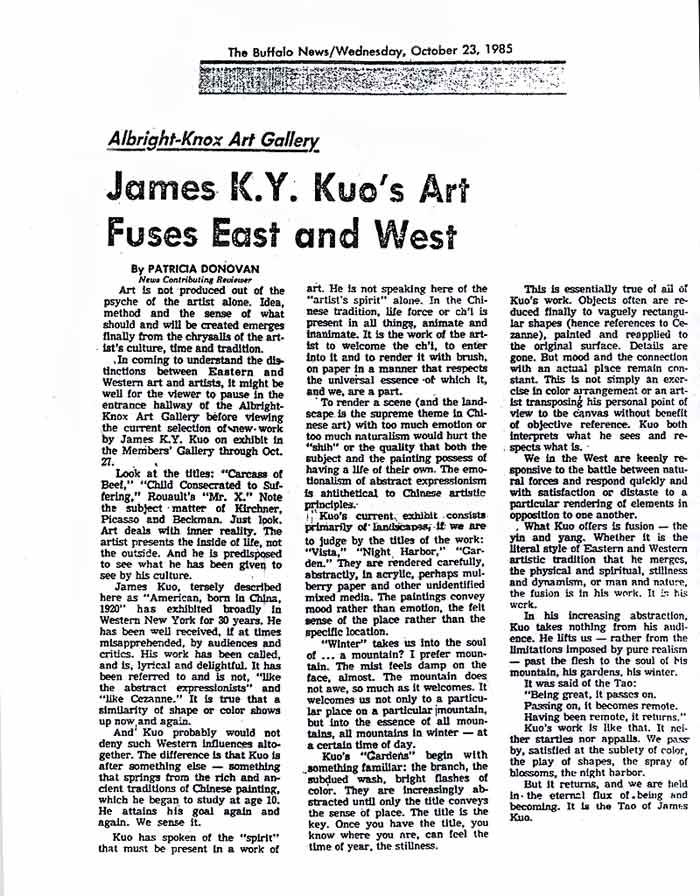 James K. Y. Kuo's Art Fuses East and West, article