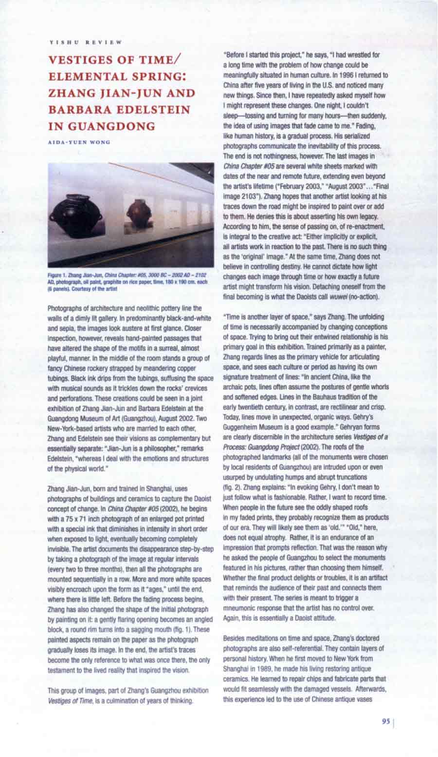 Vestiges of Time / Elemental Spring: Zhang Jian-Jun and Barbara Edelstein in Guangdong, review, pg 1